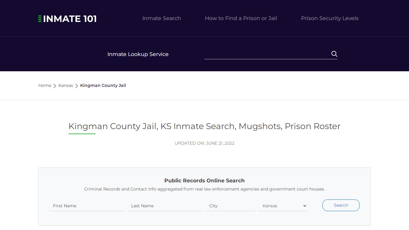 Kingman County Jail, KS Inmate Search, Mugshots, Prison ...